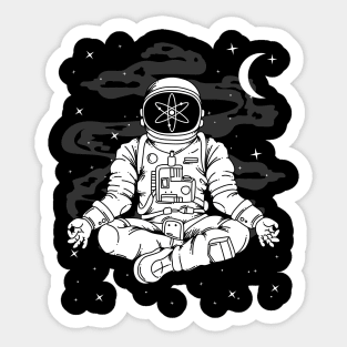 Astronaut Yoga Cosmos ATOM Coin To The Moon Crypto Token Cryptocurrency Blockchain Wallet Birthday Gift For Men Women Kids Sticker